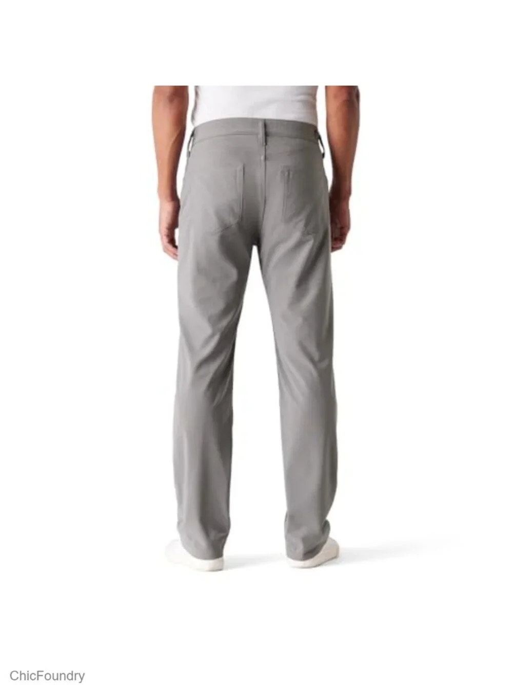 Men's Stretch Flex-Waist Straight Pants with Hidden Pocket